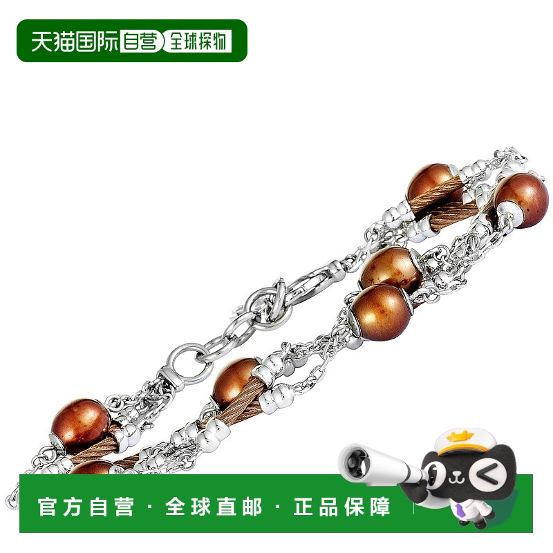 自营 Charriol 珍珠不锈钢和青铜 PVD 棕色珍珠手链 - 多 美国奥
