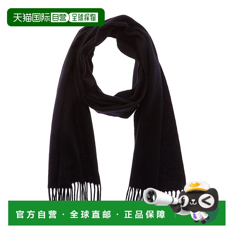 自营Phenix梭织羊绒实心围巾-黑色 美国奥莱直发