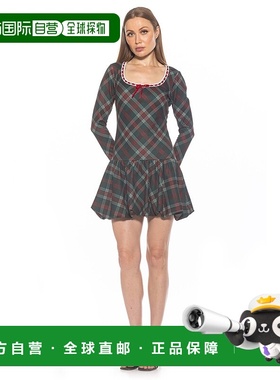自营 alexia admorRach 格子连衣裙 - 绿色格子 美国奥莱直发