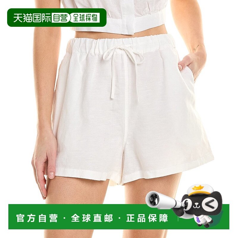 自营 Onia Air 亚麻混纺弹性抽绳短裤 - 白色 美国奥莱直发,女装/女士精品,休闲裤,淘宝优惠券,粉丝福利购,淘宝优惠卷