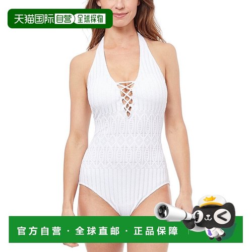 自营 Profile by Gottex Notre Dame 深 V 露背连体衣 - 白色 美