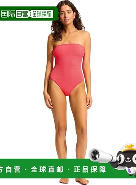 自营Women's Seafolly Sea Dive Bandeau One-Piece Snapdragon S