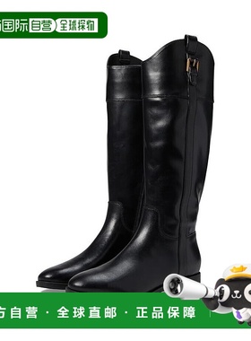 自营 Vionic Phillipa女式黑色皮革拉链圆头及膝长靴KHD1463-黑色