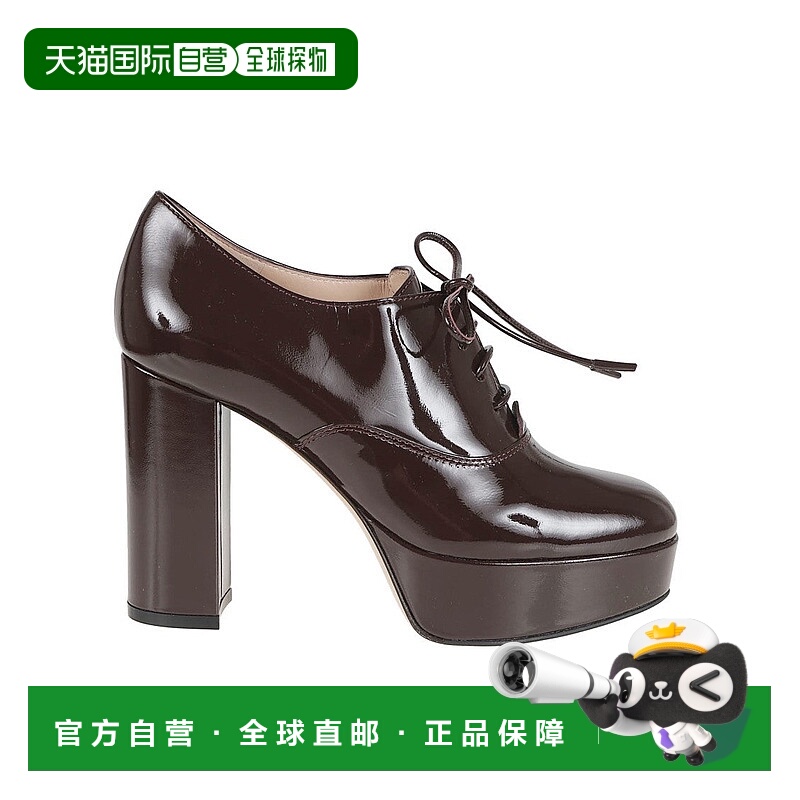 自营gianvito rossiPremium Glossy Leather Oxford Pumps - brow