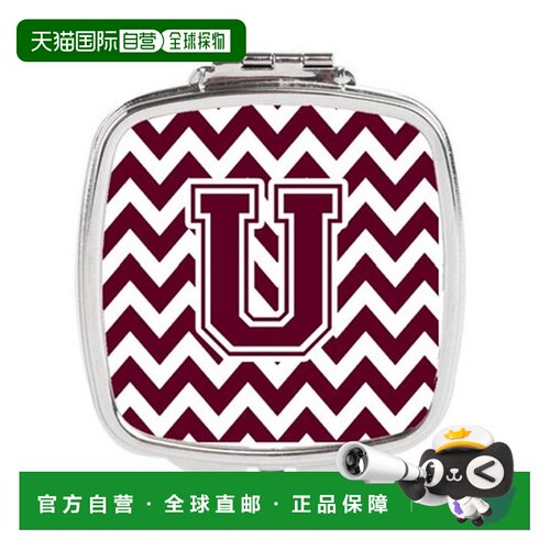 自营Carolines Treasures CJ1051-USCM 字母 U 雪佛龙栗色和正品