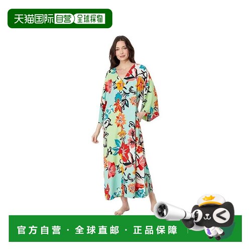 自营Natori Marbella连衣裙女式XS多色V领和服袖Kaftan JDM422-多