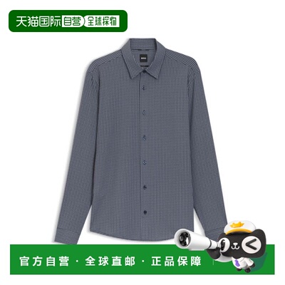 自营bossSlim-fit shirt in Italian-made performance-stretch j