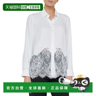 自营L'AGENCE Adalee Lace Inset Blouse - white 美国奥莱直发