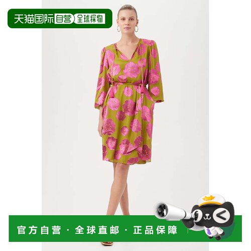 自营trina turk翠贝卡连衣裙-绿色小酒馆/天合粉红色 美国奥莱直