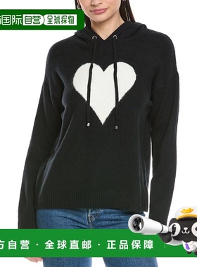 自营Vince Camuto Heart Motif Hoodie - black 美国奥莱直发
