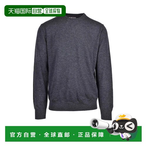 自营mc2 saint barth灰色羊绒羊毛羊绒圆领毛衣-灰色 美国奥莱直