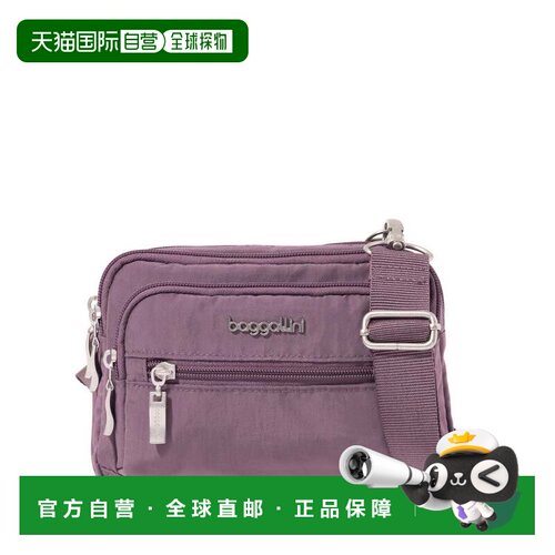 自营baggallini Triple Zip Crossbody Bag with Wide Strap - mi