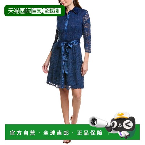 自营Rene Ruiz Lace Shirtdress - blue 美国奥莱直发连衣裙