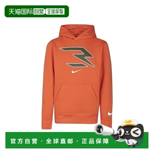 自营Kids Nike 3BRAND Icons Fleece Hoodie Orange Graphic Prin