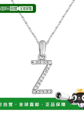 自营 sabrina14k 白金和钻石初始项链 - 白色 z 美国奥莱直发礼物