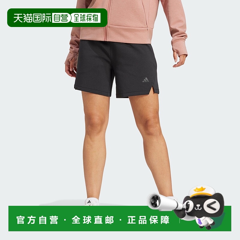 自营adidas阿迪达斯女式训练热身短裤-黑色 美国奥莱直发