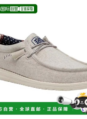 自营Men's Hey Dude Wally Patriotic 40001-1K1 Off-White Canva