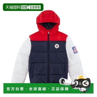 自营Converse Varsity Puffer Jacket Boys Colorblock Full Zip