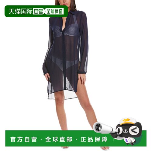 自营Carmen Marc Valvo Cover-Up Shirt - blue 美国奥莱直发