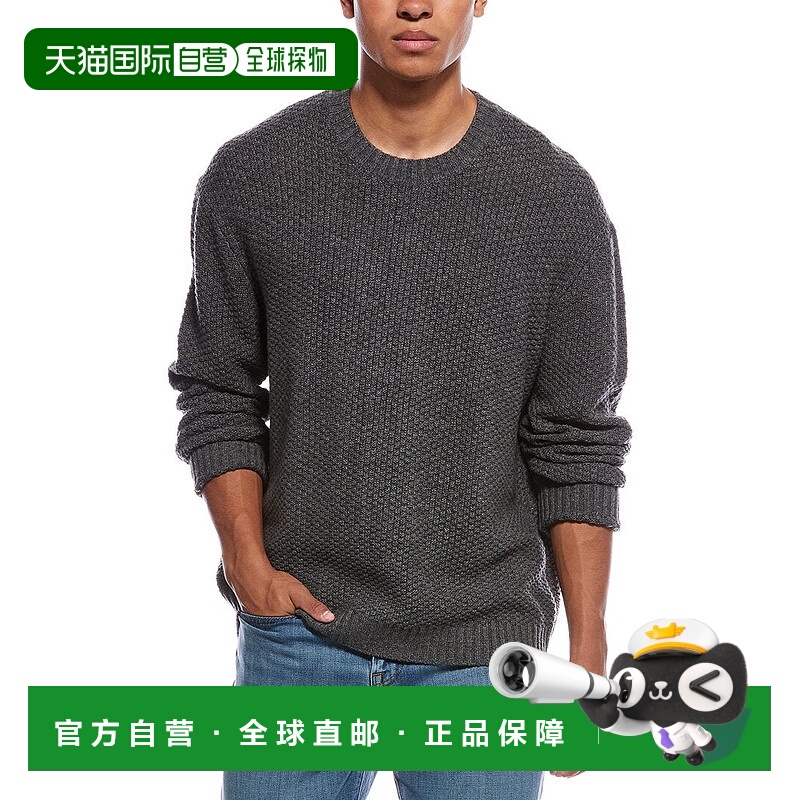自营FRAME Denim Textured Wool & Cashmere-Blend Crewneck Swea