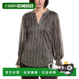 Camuto Blouse Metallic Sleeve metallic Balloon 自营Vince