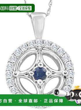 自营 pompeii35/8 克拉蓝色蓝宝石和钻石圆形吊坠 15 毫米白金女