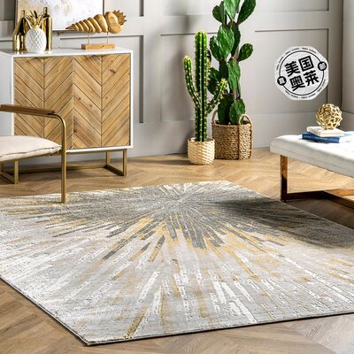 nuLOOM Amaya Abstract Area Rug - gold 【美国奥莱】直发