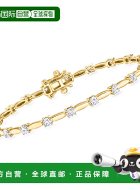 自营 ross-simonsRoss Simons实验室培育的18K金镀银钻石链站手镯