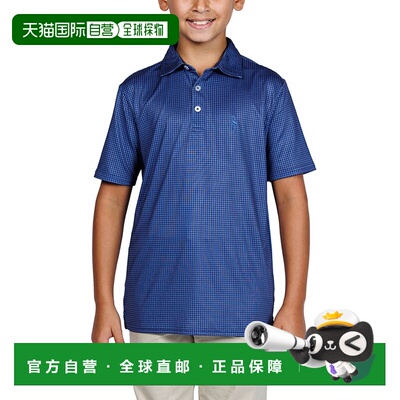 自营Tailorbyrd Mini Houndstooth Performance Polo Shirt - blu