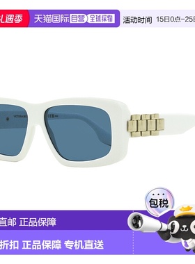 自营 Victoria Beckham 女士链条矩形太阳镜 VB669S 101 白色 55