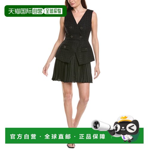 自营Milly Boucle混合媒体迷你连衣裙-黑色 美国奥莱直发