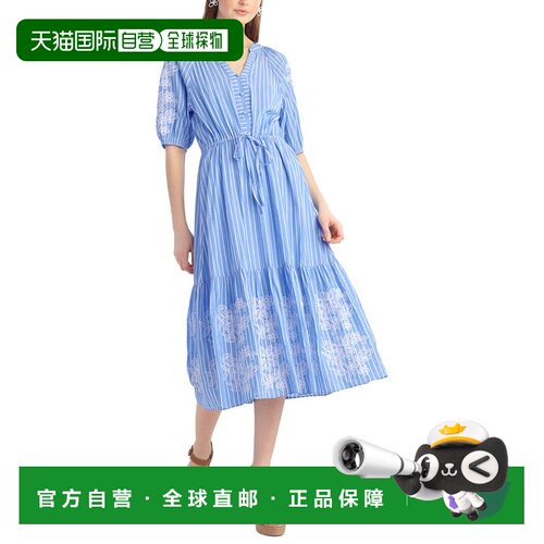 自营Draper James Martina Midi Dress with Floral Embroidery -