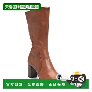 棕色皮革后褶靴 自營(yíng) born女士 Ellen 美國(guó)奧萊直發(fā) 棕色皮革