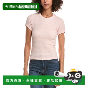 自营rag & bone碎骨Lou褶皱质地T恤-粉红色 美国奥莱直发