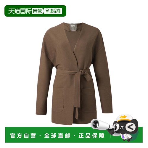 自营max mara精致棱纹针织夹克，搭配合身剪裁的轮廓和腰带-棕色