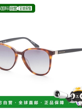 自营 Longchamp女式53毫米蓝色哈瓦那太阳镜-蓝色哈瓦那 美国奥莱