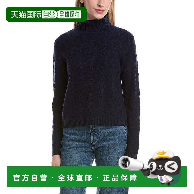 自营Bruno Magli Modern Cable Turtleneck Wool & Cashmere-Blen