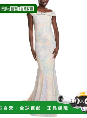 自营issue new york发行纽约亮片礼服-白色 美国奥莱直发鱼尾裙