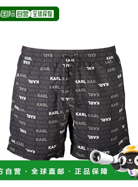 自营Karl Lagerfeld Polyester Men's Swim Men's Boxer - black