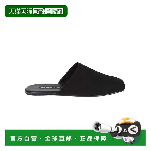 自营manebiMinimalist Backless Black Flats - black 美国奥莱直