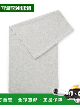 自营bossCashmere scarf with metal logo tube - light grey 美