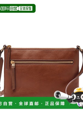 自营Fossil Women's Fiona Leather Crossbody - brown 美国奥莱