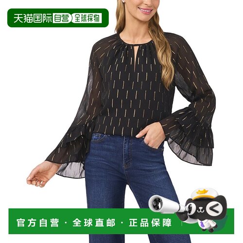 自营CeCe Top - black 美国奥莱直发女装上衣
