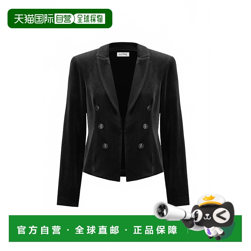 自营joseph ribkoff女式丝绒运动夹克，黑色 美国奥莱直发