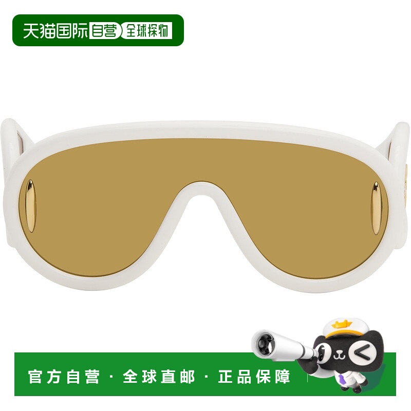 香港直邮潮奢 LOEWE 罗意威 女士 白色 Wave Mask 太阳镜 LW40108