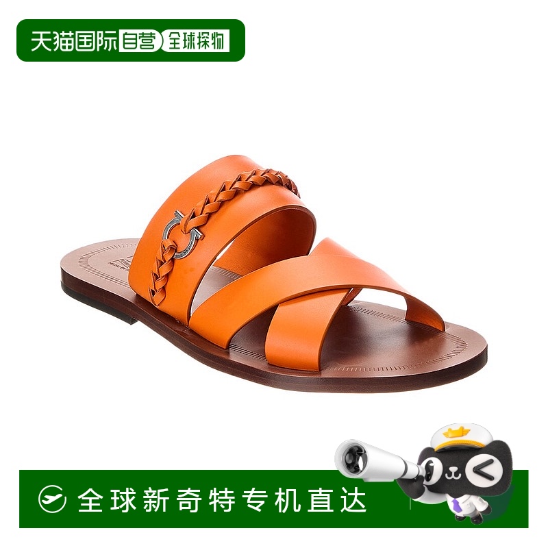 自营salvatore ferragamo菲拉格慕乔托皮革凉鞋-橙色 【美国奥莱