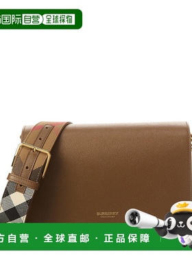 自营Burberry Check Canvas & Leather Shoulder Bag - brown 美