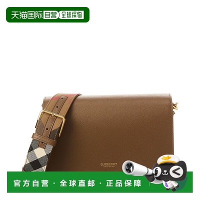 自营Burberry Check Canvas & Leather Shoulder Bag - brown 美