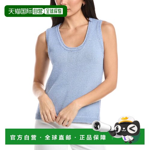 自营St. John Scoop Neck Knit Tank Top - blue 美国奥莱直发