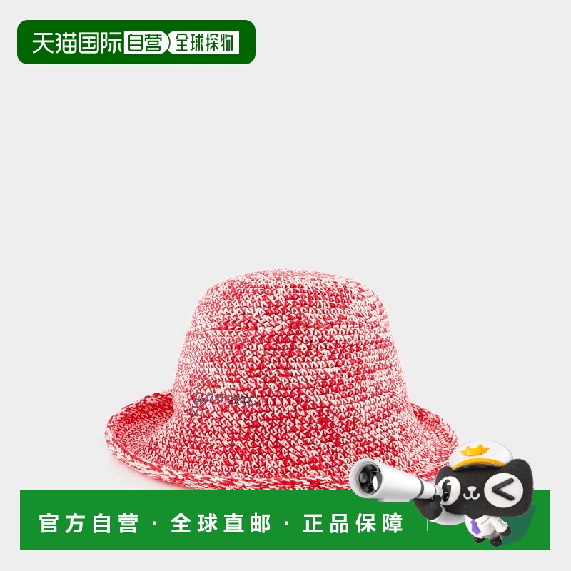 1h可退 香港直邮潮奢 GANNI 甘尼 女士 徽标帽子 A5811 red红色